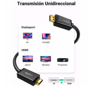 CABLE DISPLAYPORT A HDMI UGREEN 5 METROS DP101