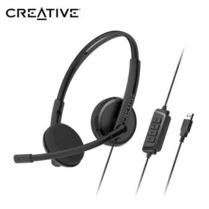 AURICULARES CREATIVE HS-220 USB-A 30MM NOISE-CANCELLING MUTE LIGERO 108G BLACK