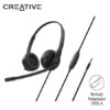 AURICULARES CREATIVE HS-230 3.5MM/ADAPTADOR USB-A 40MM NOISE-CANCELLING MUTE BLACK
