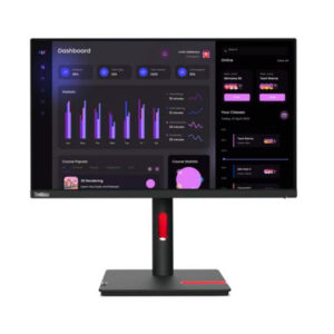 Monitor Lenovo ThinkVision T24i-30, 23.8" WLED IPS, Full HD, HDMI/DP/VGA, Ajuste de Altura y Rotación, Color Raven Black