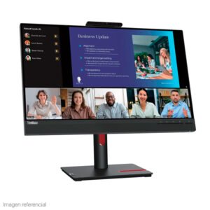 Monitor Lenovo ThinkVision T24v-30, 23.8" WLED IPS, Full HD, HDMI/DP/VGA, Cámara 1080p, Micrófono Integrado, Color Raven Black