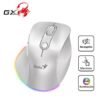 MOUSE GENIUS ERGO 9000S PRO RECARGABLE DUAL WIRELESS/BT 6-BOT SILENT RGB PEARL WHITE