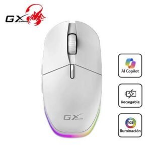 MOUSE GENIUS GX SCORPION M8250 AI COPILOT RECARGABLE WIRELESS/BT 3200 DPI 6-BOT RGB WHITE