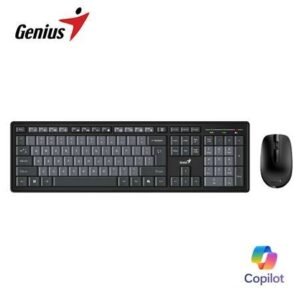 GTFMOU00110 TECLADO GENIUS + MOUSE WIRELESS KM-8200 AI COPILOT MULTIMEDIA SP BLACK/GREY