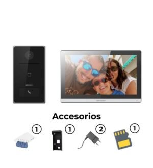 KIT VIDEO PORTERO CON MONITOR 7" CON MICRO-SD CON VIDEO IP HIKVISION POE + HIK-CONNECT