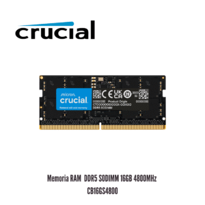 Memoria RAM Crucial Basics DDR5 SODIMM 16GB 4800MHz CB16GS4800