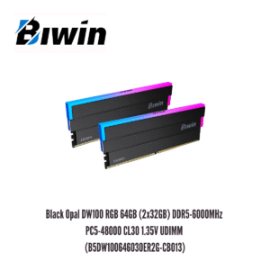 Memoria RAM Biwin Black Opal DW100 RGB 64GB (2x32GB) DDR5-6000MHz PC5-48000 CL30 1.35V UDIMM