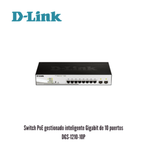 Switch 10-Port PoE Web Smart D-Link DGS-1210-10P 8 PoE Gigabit + 2 Combo SFP