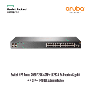 Switch HPE Aruba 2930F 24G 4SFP+ JL253A 24 Puertos Gigabit + 4 SFP+ 1/10GbE Administrable
