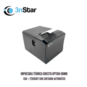 Impresora Térmica Directa 3nStar RPT004 80mm USB + Ethernet con Cortador Automático
