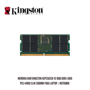 Memoria RAM Kingston KCP556SS8-16 16GB DDR5-5600PC5-44800 CL46 SODIMM para LAPTOP - NOTEBOOK