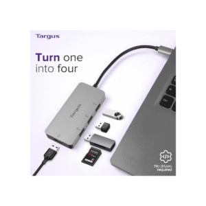 GTF697217 HUB USB-C TARGUS ACH226BT 4 PUERTOS USB-A 3.0 GRAY