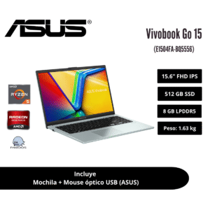 GTF005315 LAPTOP ASUS VIVOBOOK GO 15 15.6" FHD IPS RYZEN 5 40 8GB LPDDR5 512GB SSD GREEN GRAY 90NB0ZR3-M07Y50