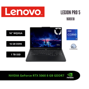 GTF112935 (2) LAPTOP LENOVO LEGION PRO 5 16" WQXGA 240HZ IPS CORE i9-14900HX RTX 5060 8GB 16GB DDR5 1TB SSD ECLIPSE BLACK 83NN0053LM