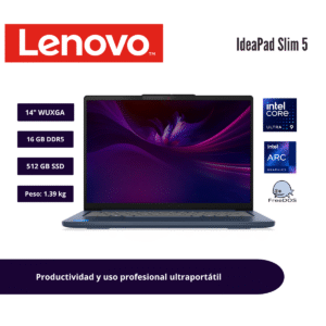 GTF205660 LAPTOP LENOVO IDEAPAD SLIM 5 14" WUXGA OLED CORE ULTRA 9 185H 16GB DDR5 512GB SSD COSMIC BLUE 83V6004GLM