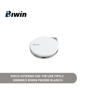 DISCO EXTERNO SSD 1TB USB 3.2 GEN 2X2 2000MB/S BIWIN PM2000 BLANCO BPM200001TB-RGB