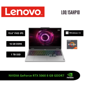 LAPTOP LENOVO LOQ 15 15.6" FHD 144HZ IPS RYZEN 7 250 RTX 5060 8GB 16GB DDR5 1TB SSD LUNA GREY