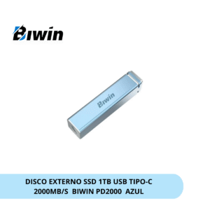 DISCO EXTERNO SSD 1TB USB-C GEN 2X2 2000MB/S BIWIN PD2000 AZUL BPD200001TB-RGL