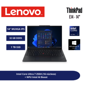 LAPTOP LENOVO THINKPAD E14 GEN 7 14" WUXGA IPS CORE ULTRA 7 255H 32GB DDR5 1TB SSD WINDOWS 11 PRO